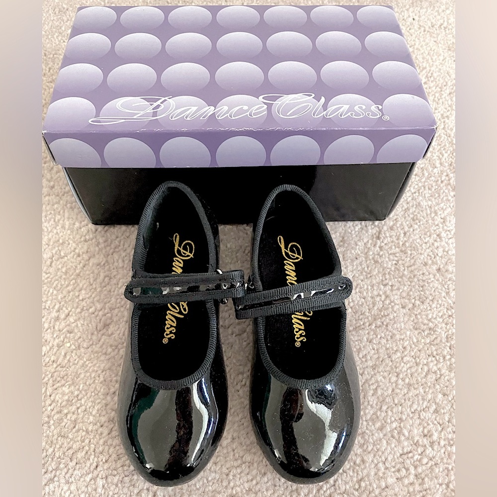 Mary Jane Beginner Patent Leather Tap Shoes for Toddlers - Size 8.5 Toddler